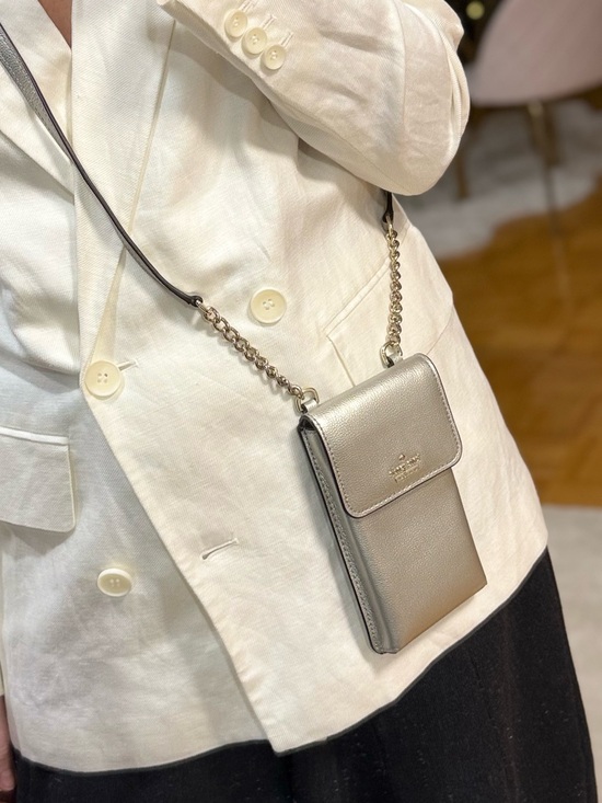 kate spade Handbags - kate spade Silver Pebbled Leather Crossbody Phone Pouch